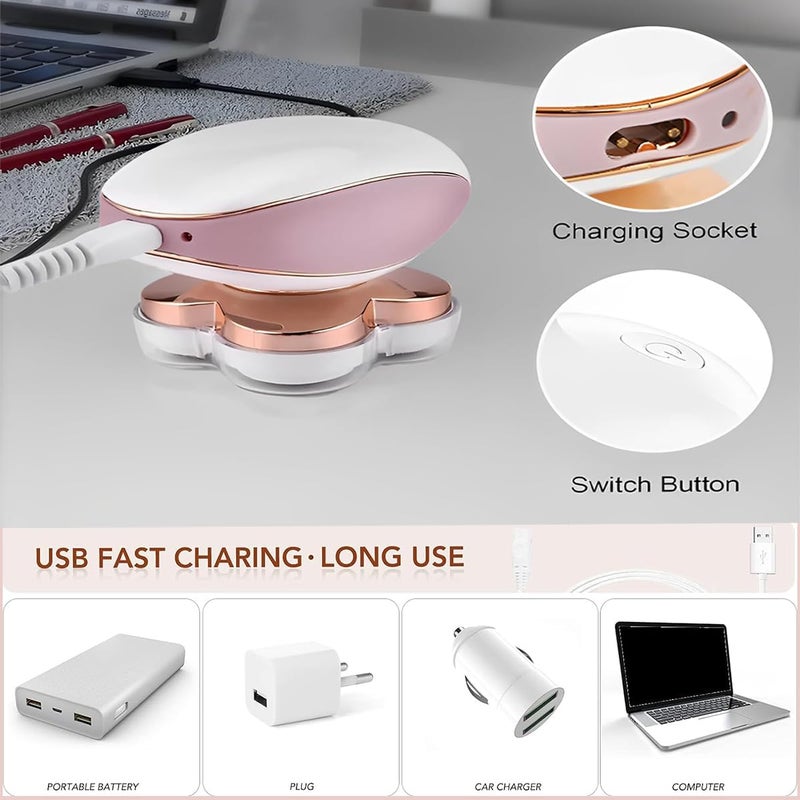 Muflylee Electric Razors for Women, Facial Hair Removal, Shaver for Women, Wet and Dry Lady Hair Remover for Legs Body Face, Painless Womens Electric Shaver Cordless Women's Grooming with LED Light - Image 4